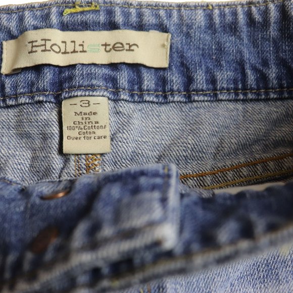 Hollister Distressed Denim Mini Skirt Size 3 - Picture 6 of 6